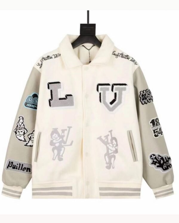 Louis Vuitton White & Blue Bunny Varsity Jacket