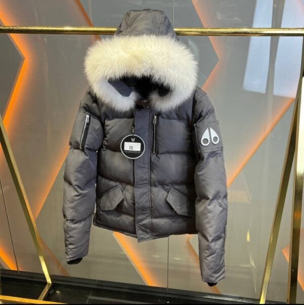moose knuckle jacket Grey/White Fur