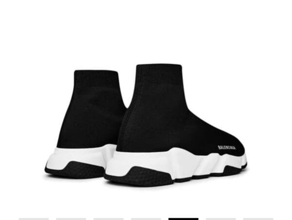 BALENCIAGA Speed Stretch-Knit Slip-On Sneakers black/white - Image 3